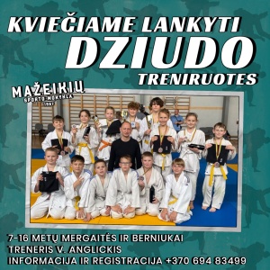 Kviečiame lankyti dziudo treniruotes Mažeikių sporto mokykloje!