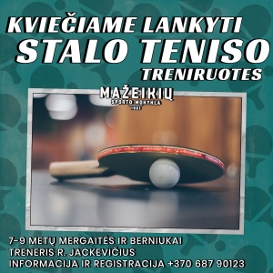 Lankykite stalo teniso treniruotes Mažeikių sporto mokykloje! 🏓