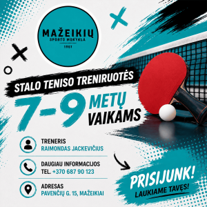 STALO TENISO TRENIRUOTĖS 7–9 METŲ VAIKAMS!